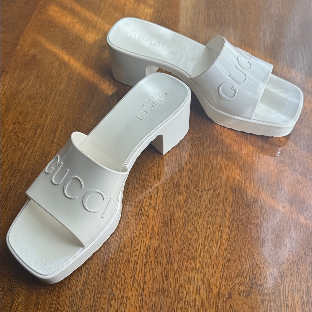 Gucci White Women's Slides (US size 6-6.5) - Picture 2 of 7